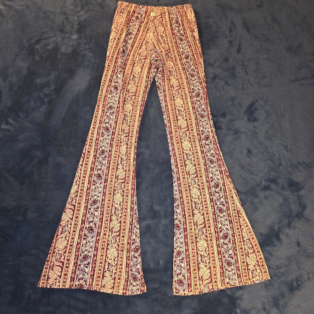 Billabong Paisley Floral Flare Leggings Boho Bell Bottom Pants Small